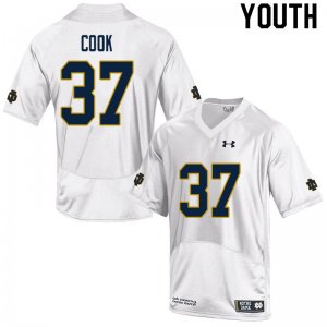 Notre Dame Fighting Irish Youth Henry Cook #37 White Under Armour Authentic Stitched College NCAA Football Jersey EHA6599MY